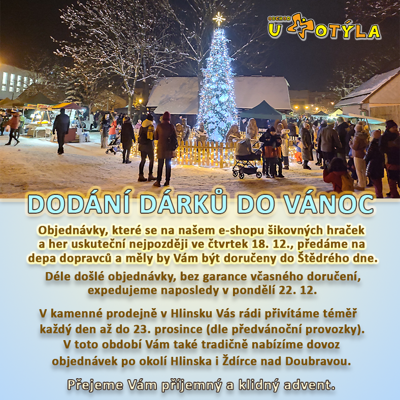Dodání dárků Obchodem U Motýla do Vánoc