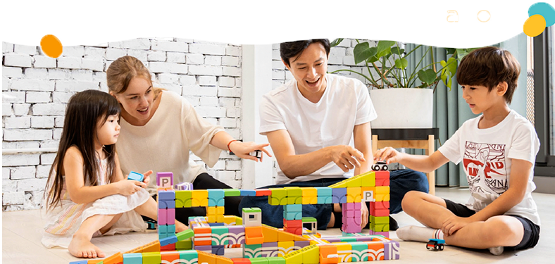 Magnetická stavebnice Qbi s dráhou pro autíčka