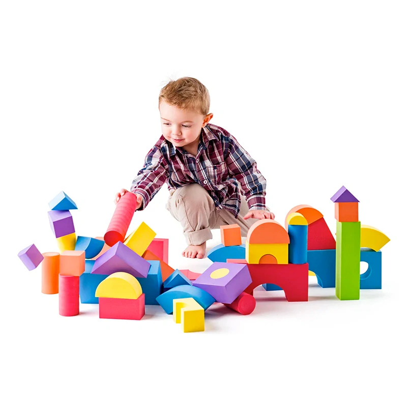 Pěnové kostky velké v PVC tašce 52 ks