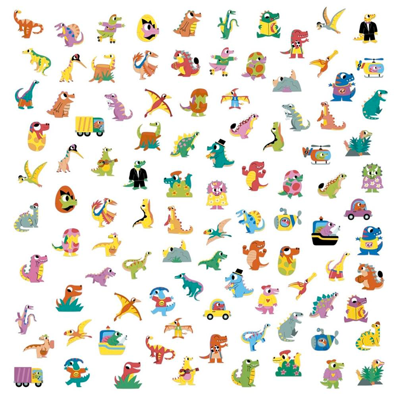 Janod Samolepky Dinosaurus 100 ks od 3 let