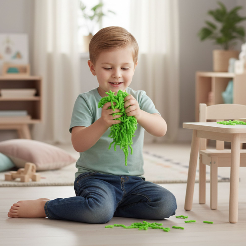 Alldoro Mačkací červíci – antistresová hmota Squishy Worms, zelená, 120g