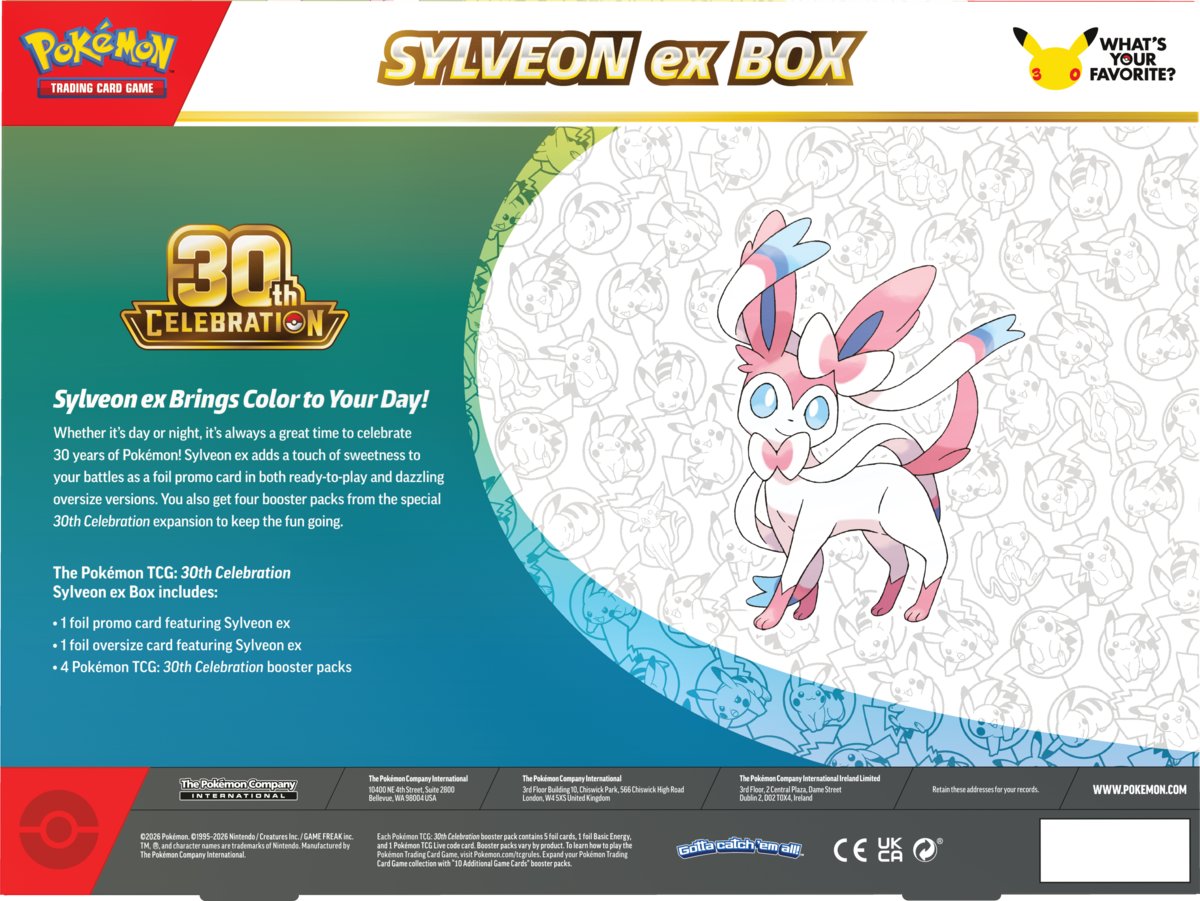 Pokémon TCG: 30th Celebration Sylveon ex Box