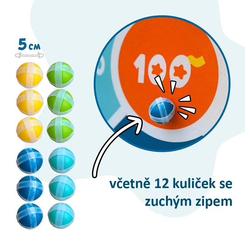 Alldoro XXL Vyskakovací Terč s míčky na suchý zip, 142 cm