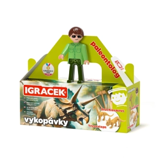 Efko Igráček Paleontolog - figurka s vykopávkami dinosaurů Triceratopse a Brachiosaura
