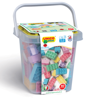 Unico Kyblík 60 dílů v pastelových barvách